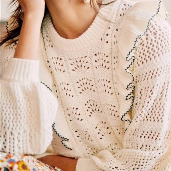 Sézane Jodie Ruffle Jumper, Size M - Picture 5 of 7